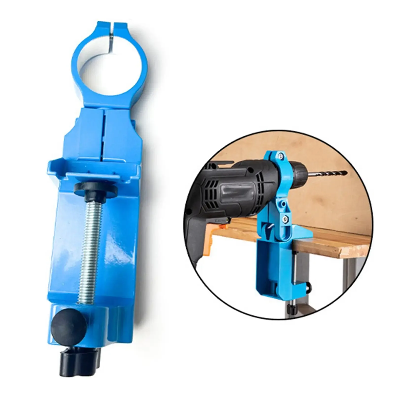Electric Drill Stand Easy Installation with 2 Washers Rotatable Hand Drill Fixing Bracket Electric Grinder Stand for Workbench
