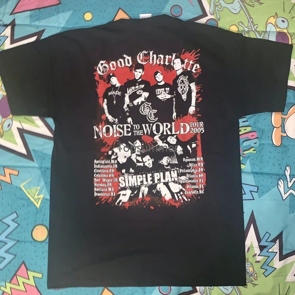 

2005 Good Charlotte Simple Plan Band Concert T Shirt Large Punk Rock Emo 2 Sided