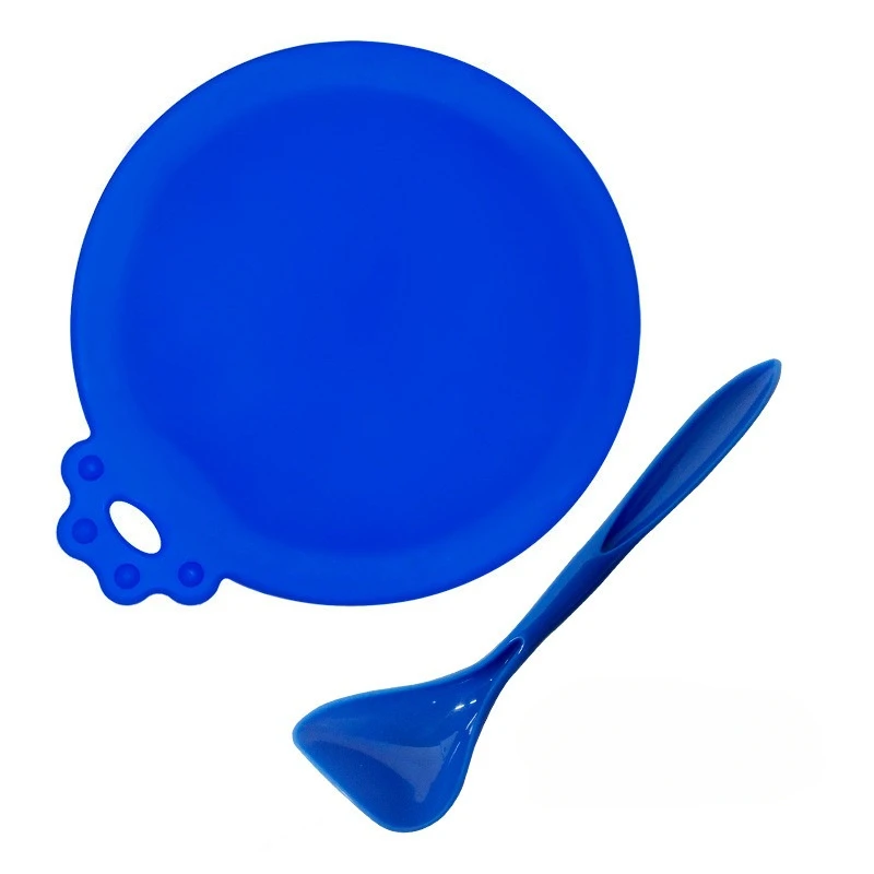 Reusable Silicone Pet Food Can Covers with Spoon - Set of 2