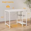 Small Computer Desk, 35 Inch Home Office Desk with Storage Shelves, Study Writing Desk, White 3