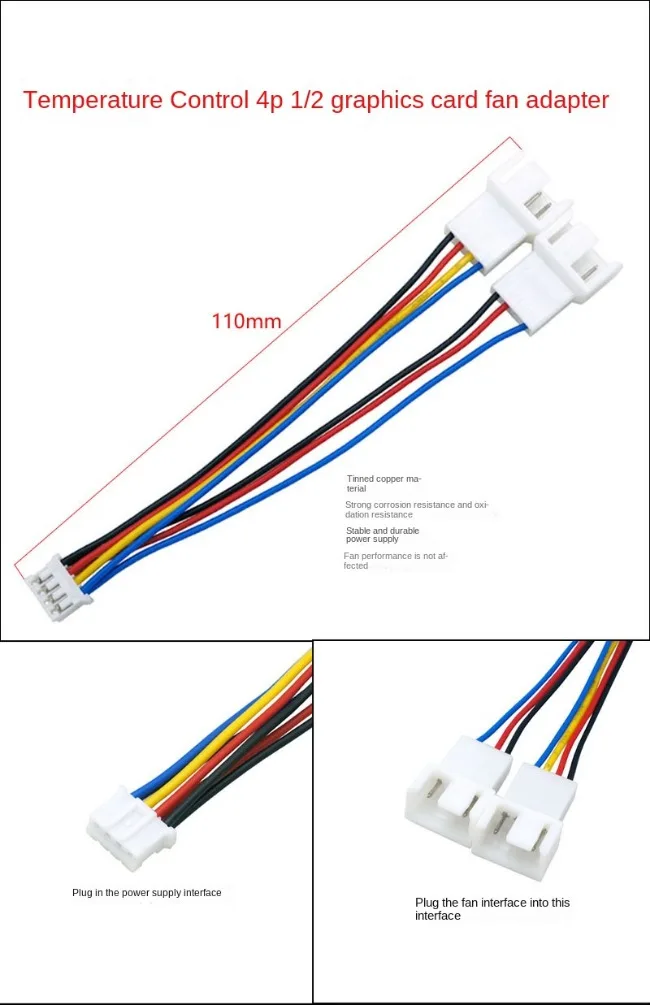 Desktop PC Netzteil-Verlängerungskabel – 4-polig, 30,5 Cm – Für CPU-Stromanschluss, Verbessertes Kabelmanagement
