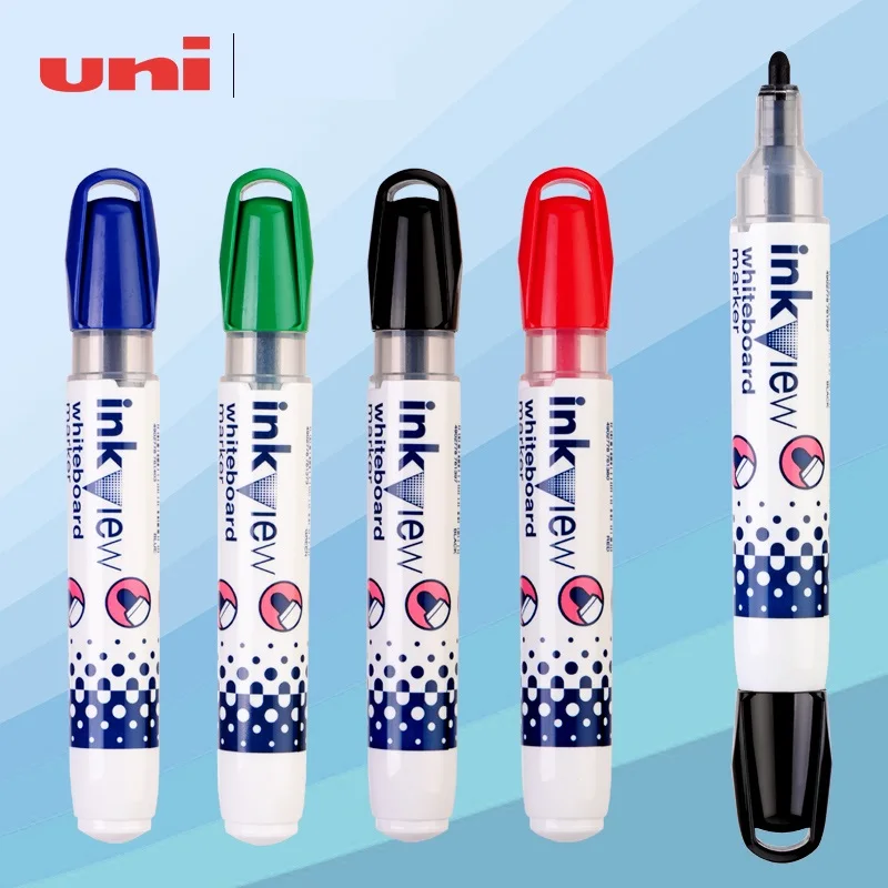 uni PWB-202 Whiteboard Pen 1.8-2.2MM Round Fiber Pen Head Tip Erasable Large Capacity Marker Teacher School Supplies