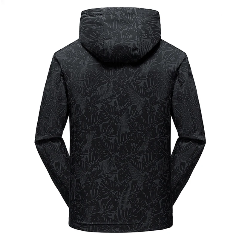 2025 Men's Casual Waterproof Windbreaker Jacket Full Zip Up Hooded Shell Outdoor Hiking Coat For Autumn Plus Size