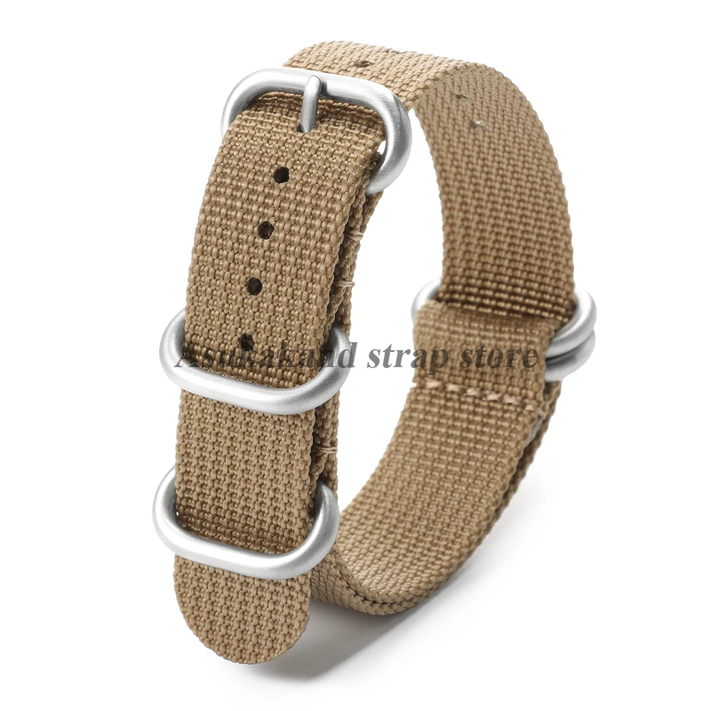 Ribbed Nylon Watch Band - Soft & Comfortable Straps in Black & Green