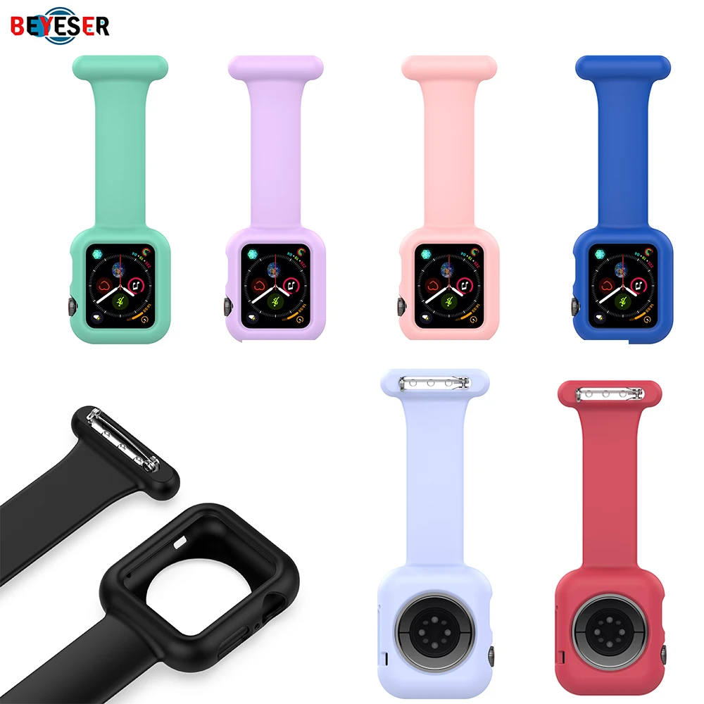 

New Silicone Brooch Strap for Apple Watch 7/6/5/4/3/2/1 Generation 42/44/45mm Universal Doctor Nurse PocketWatch HangingWatch