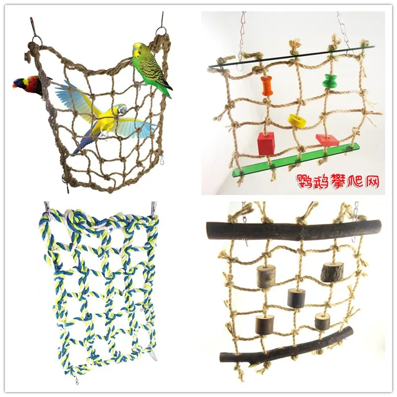 

Pet Products Bird Supplies Parrot Toys Claw Paw Gnawed Logs Linen Rope Climbing Nets Swing Ladder Staircase Toy
