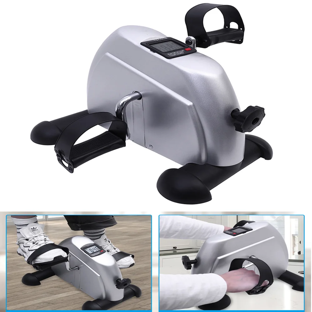 Mini Pedal Exercise Bike Portable Fitness Cycling Exerciser Under Desk Bicycle Trainer LCD Display Bodybuilding Stationary Foot exercise bike trainer