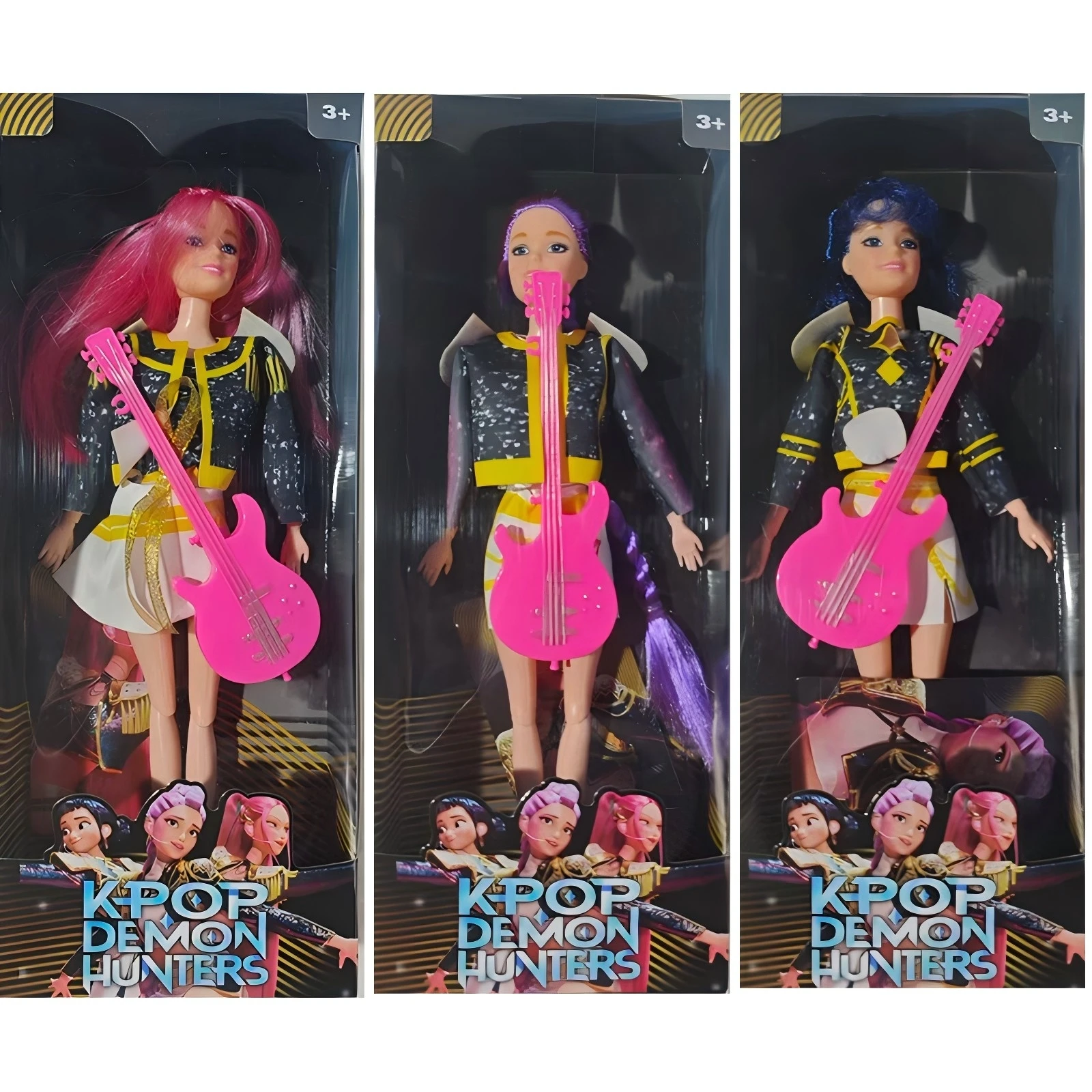 Hot 3pcs Kpop Demon Hunters Have Music / No Music Mira Rumi Zoey Christmas Humanoid Dolls Articulated Joints with Gift Packaging