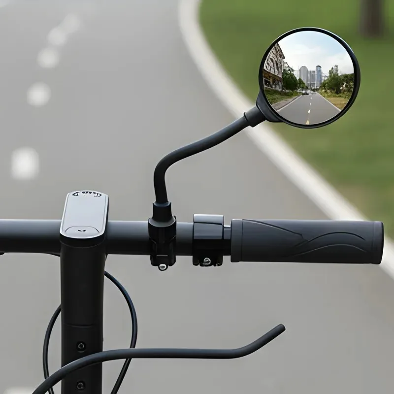 Bike Handlebar Mirror 360 Rotation Adjustable Rearview Mirror Shockproof Convex Wide Angle for Universal Motorcycle E-Bike