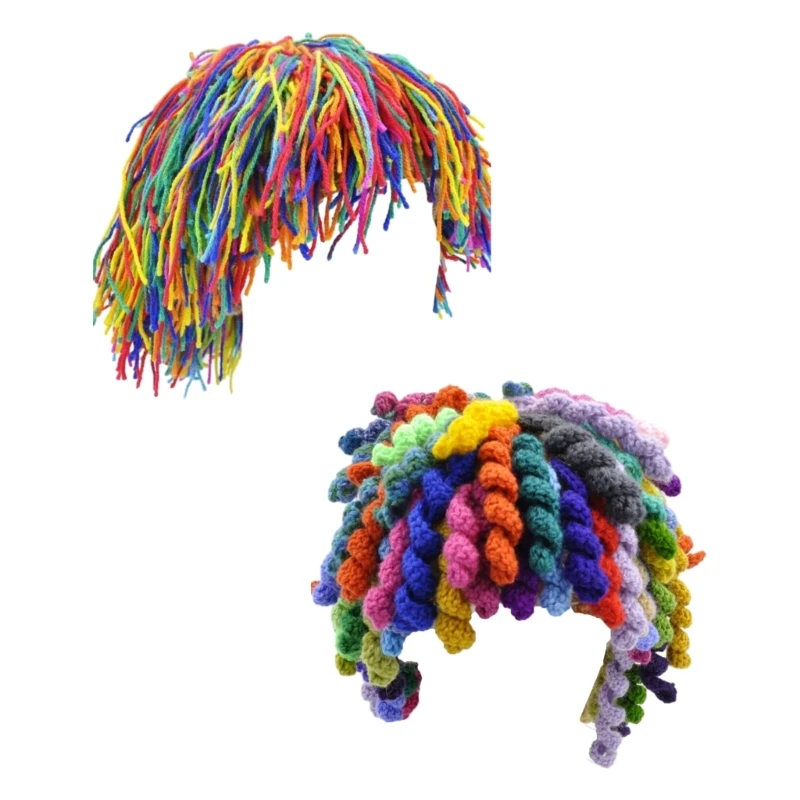 

Clown Headgear Funny Clown Curly Afros Wigs Rainbow Wigs Theme Party Supplies