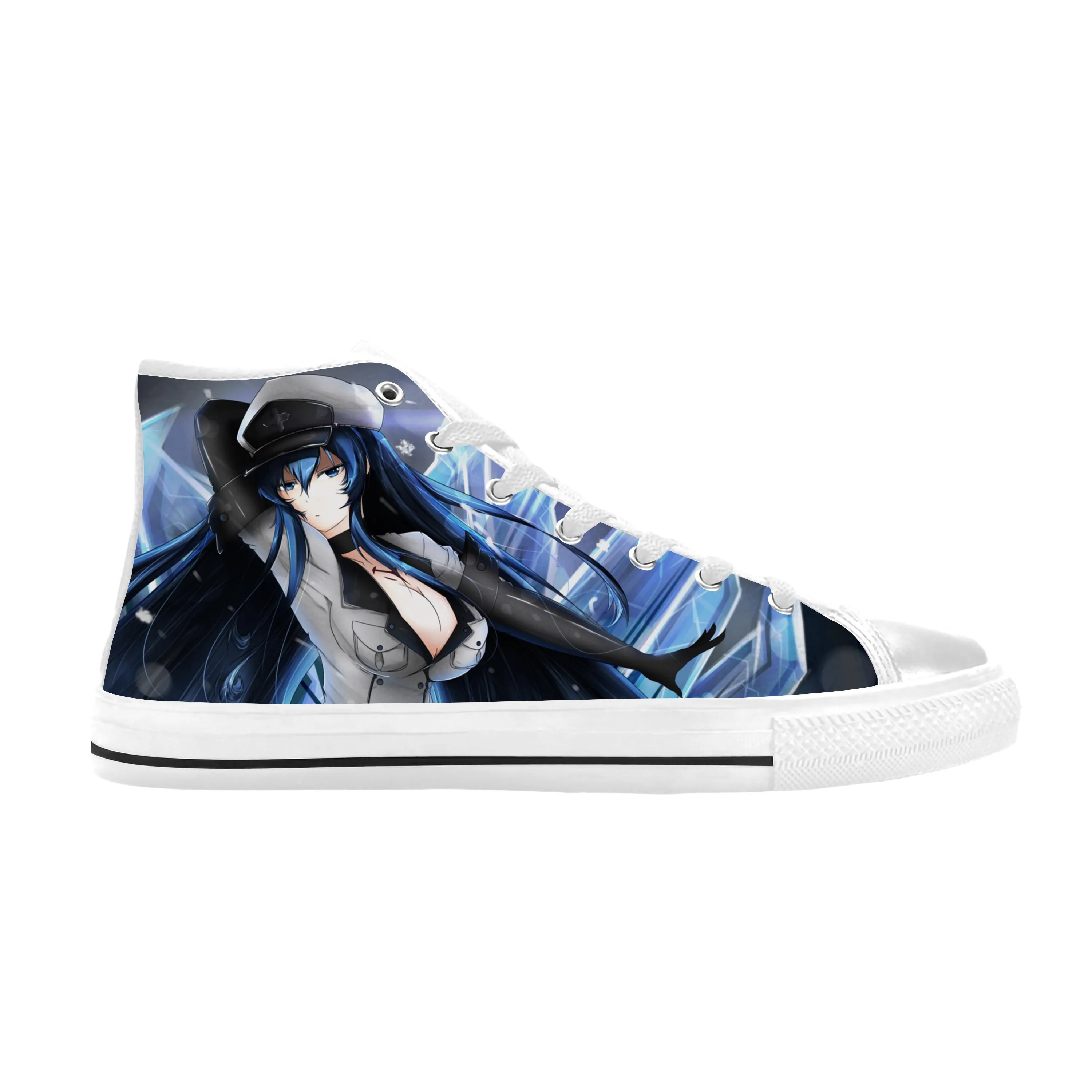 

Japanese Anime Manga Comic Akame Ga KILL Esdeath Casual Cloth Shoes High Top Comfortable Breathable 3D Print Men Women Sneakers