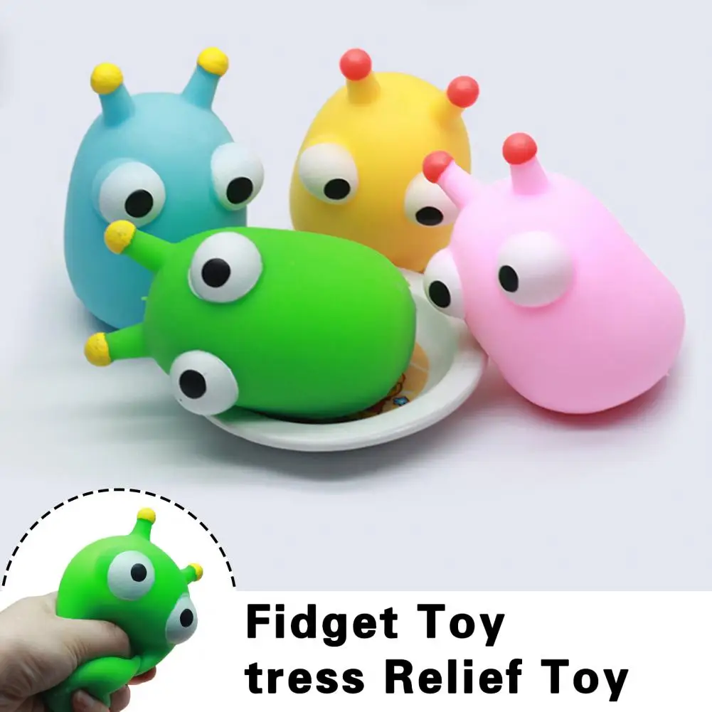 

Squeeze Toy Cartoon Soft Tpr Pinch Toy Eye-popping Vegetable-worm Squeeze Toy for Stress Relief Fun Office Fidget Toy for Adults