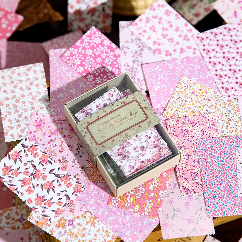 100Pcs Flowering Material Cherry Blossom Powder Paper Memo handbook Message Bottoming Scrapbook Supplier Diary 110*95MM