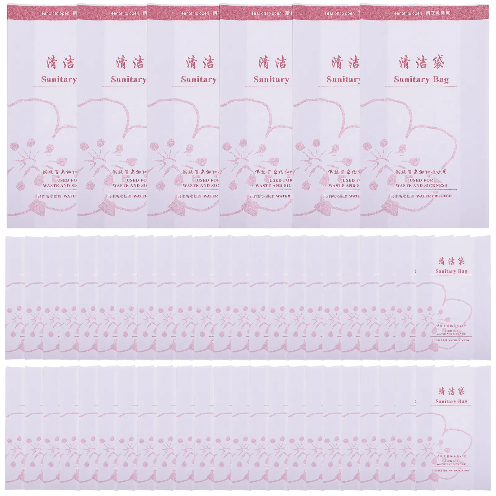100Pcs 방수 일회용 구토 가방 자동차 택시 야외용 휴대용 크래프트 종이 비상 여행 쓰레기 봉투