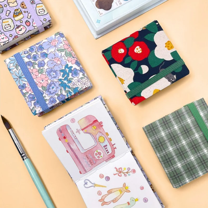 

1pcs Mini Fabric Watercolor Book Wood Pulp Fine Grain Portable Travel Sketchbook Art Students Special Painting Art Supplies