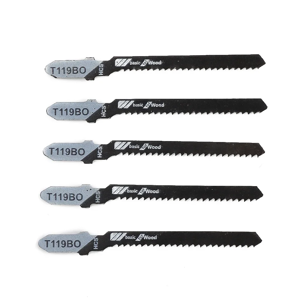 5pcs HCS Jigsaw Blades 3" 75mm 12 TPI T-Shank Multi Saber Blades For Wood Metal Cutting Dsic Reciprocating Saw Blade Set
