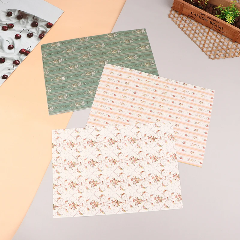 

1:12 Dollhouse Sticker Dollhouse Mini Furniture DIY Miniature wallpaper sticker Colorful Wallpaper Toy doll house accessories