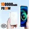 2026New 500000mAh 20W Fast Charger Magnetic Power Bank Wireless Portable External Battery Pack For iPhone Samsung Huawei
