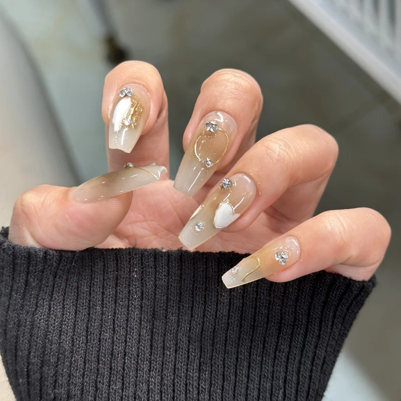 

[PIAOLING]Light colored long trapezoidal nail plate [PIAOLING]