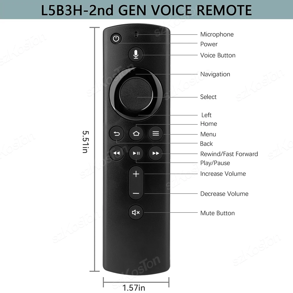  Control remoto por voz de repuesto (2ª generación) L5B83H con  control de potencia y volumen para  TV Cube de 2ª generación y   TV Stick,  TV Cube de 1ª