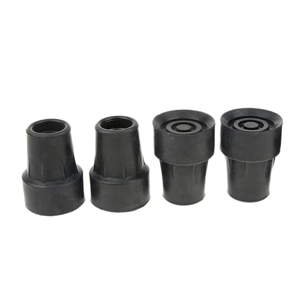 4 Pcs Ferrule Rubber Pads Cane Crutch Anti-skid Bottom End Pad 19mm