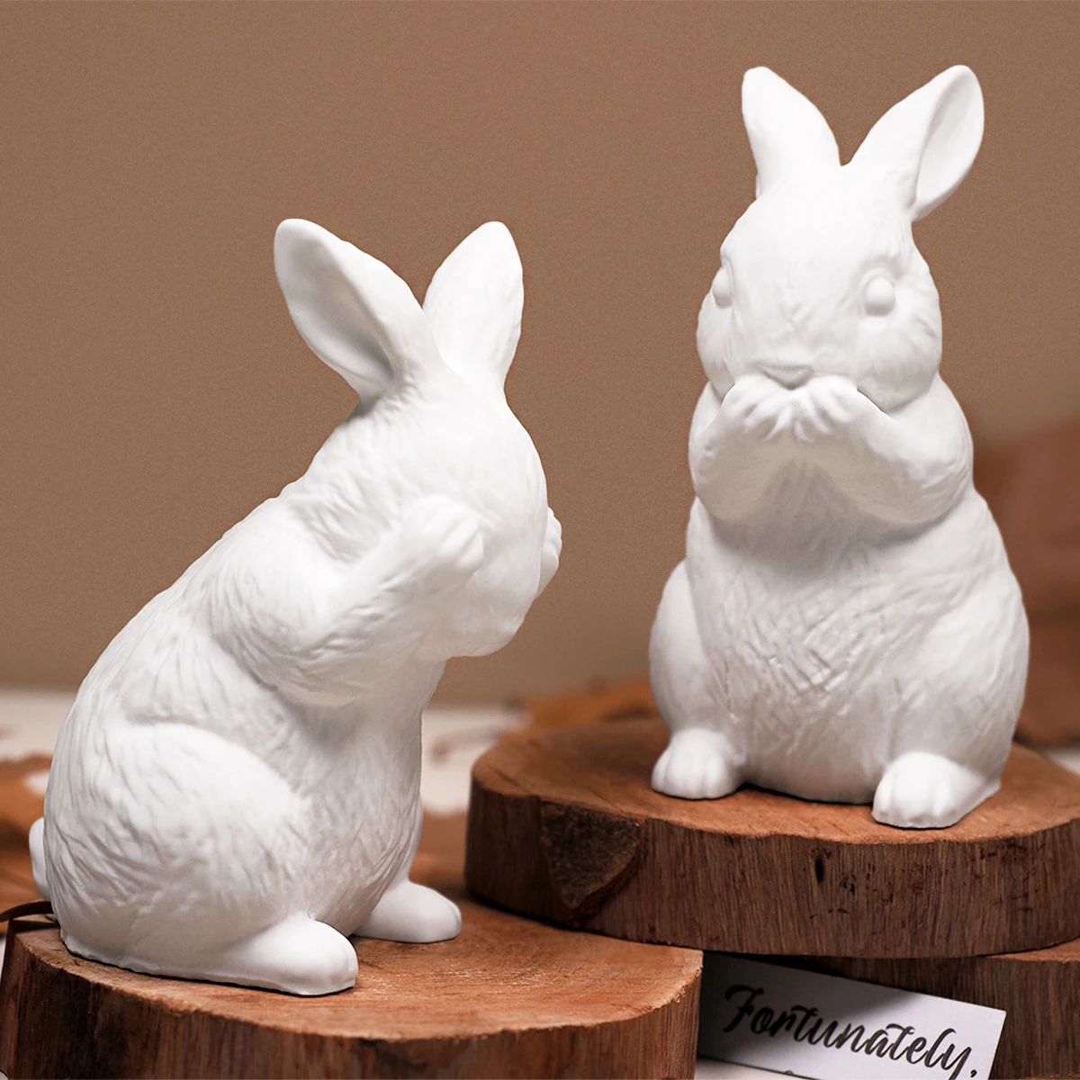 Cute Rabbit Silicone Ornament Mold 3D Easter Rabbit Scented Candle Gypsum Concrete Sitting Standing Looking Up Craft Mold