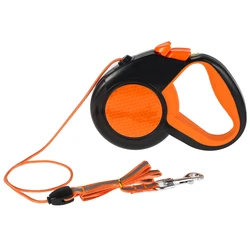 Retractable Heavy-Duty Dog Leash with Reflective Tape and Non-Slip Handle - 8M (Orange)