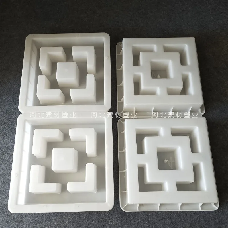 Cement Antique Flower Brick Mold Square Garden Wall Making Brick Mould 3D Carving Concrete Plastic Paving Molds 30x30x7cm