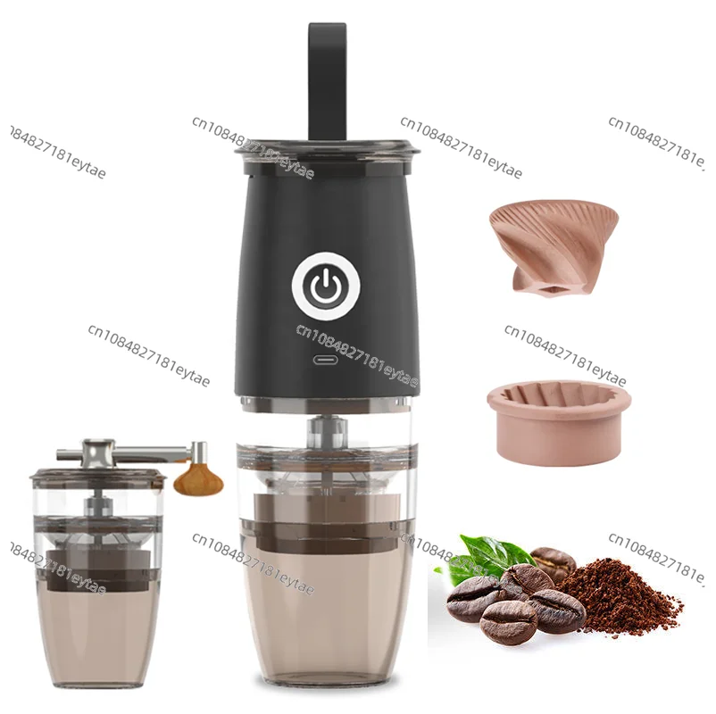 Logo Adjustable Mini Espresso Cafe Hand Coffee Bean Grinder Machine Manual Electric Portable Coffee Grinder