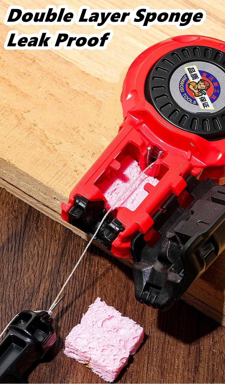 Woodworking Tool Carpenter Manual Ink Marker Scriber With 50M Chalk Lines Woodworking Scriber Ink Fountain Marking Tools