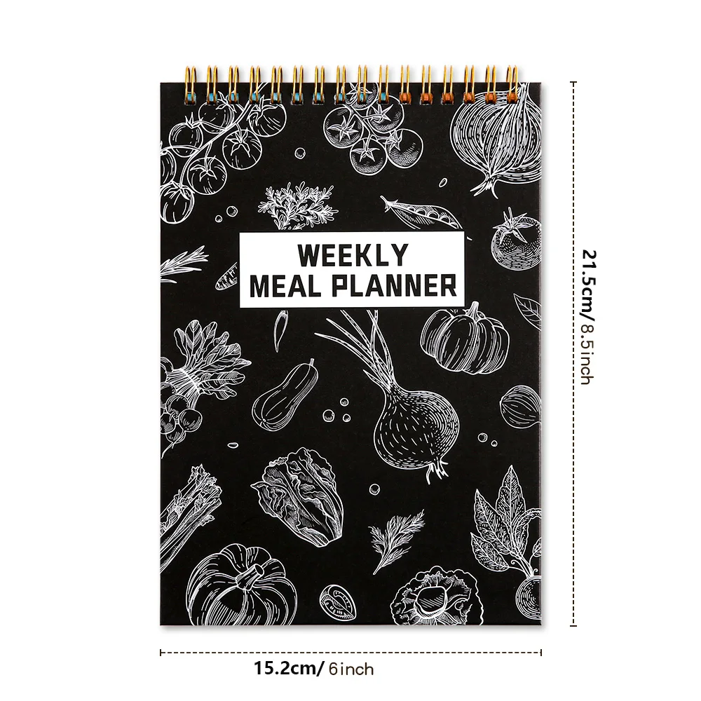 Weekly Meal Planner and Grocery List Journal with Tear-Off Pages