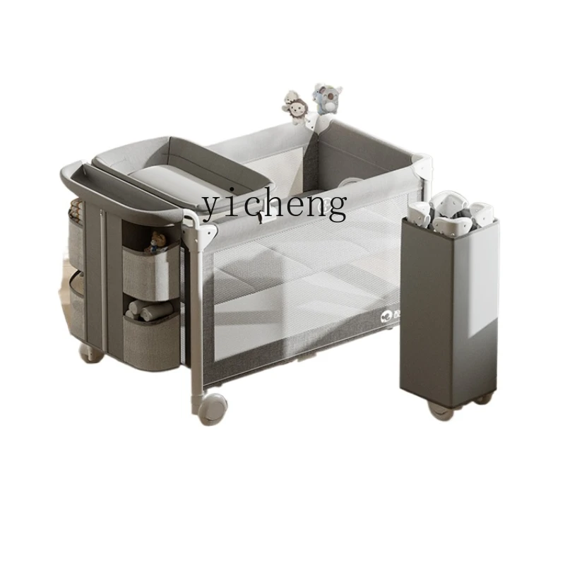 XL Baby Bed Folding Stitching Big Bed Portable Movable Newborn Baby Diaper-Changing Table