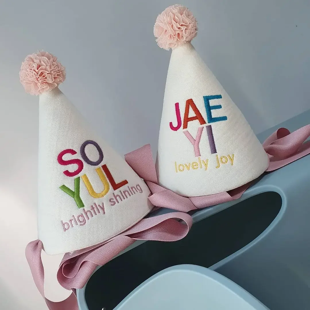 Bespoke Children's Hair Band Ins Birthday Hat Festival Celebration One-year-old Decoration Pointed Hat Children's Headwear 5