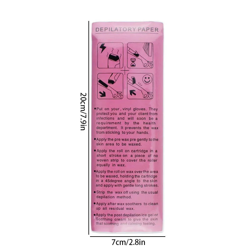 Non-woven hair removal paper, disposable hair removal paper, 100 sheets/pack, used with hair removal wax. 6