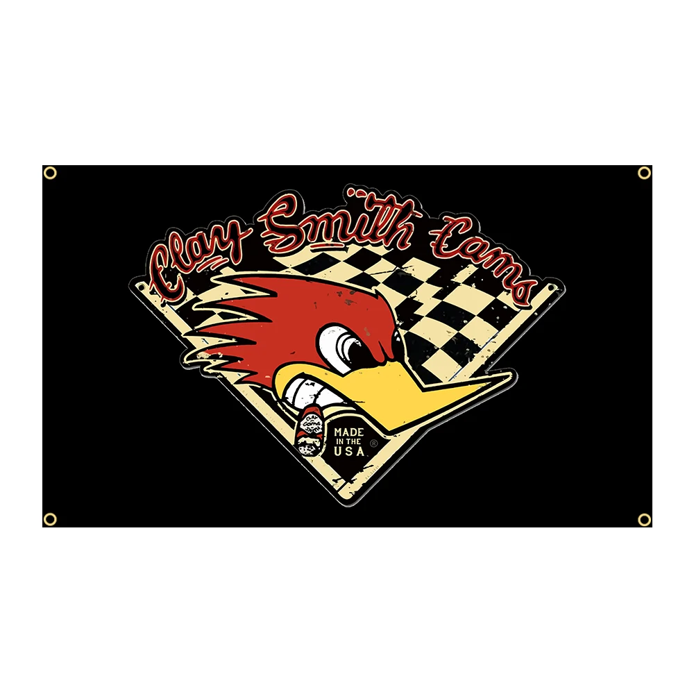 90x150cm Mr.Horsepower Clay Smith Cams Racing Car Flag poliéster impreso garaje o decoración al aire libre Banner tapiz