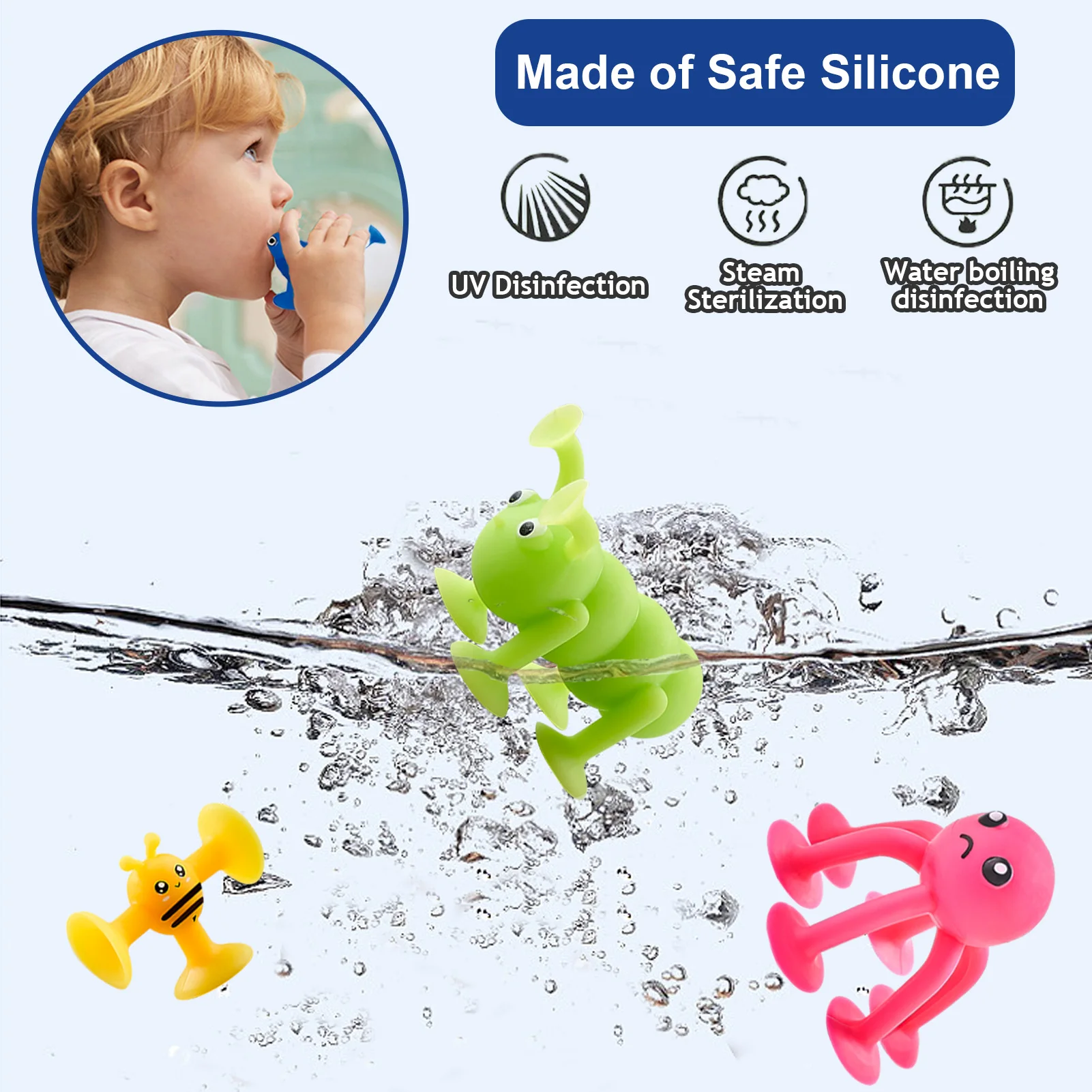 Suction Toys for Baby,40 PCS Silicone Suction Cup Animal with Dinosaur Eggshell Storage,Toddler Bath Toys for Ages 1-3
