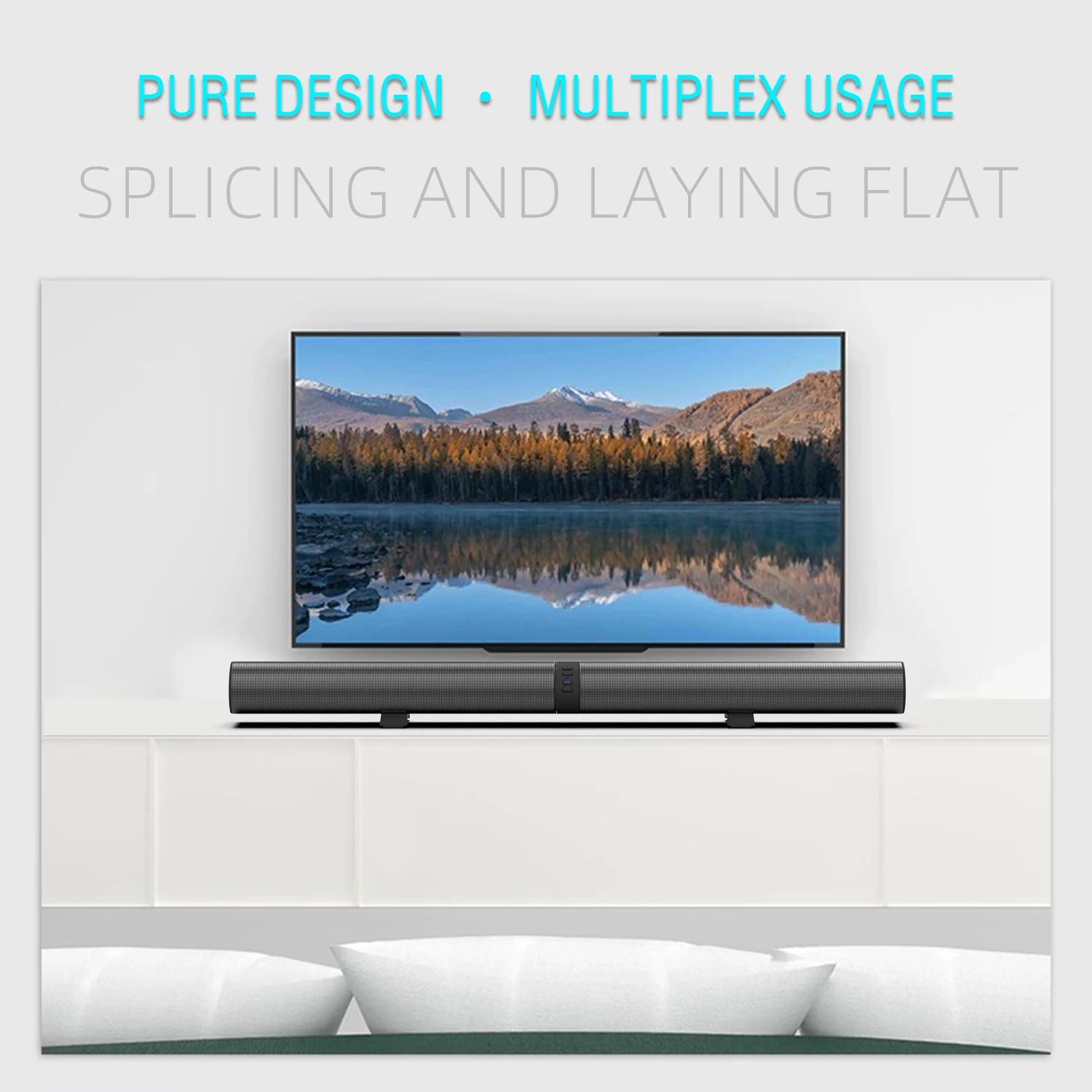 Home Theater 3D Stereo Surround Wireless Speaker Multi-Function Subwoofer Soundbar Support Foldable Split For TV/PC 3