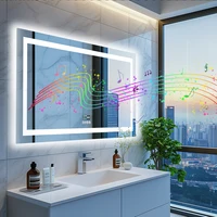 LED Lighted Bathroom Mirror with Bluetooth Speaker Smart LED Vanity Makeup Wall Mounted Mirrors 3 Lights Setting Anti-Fog RBG - Image 2