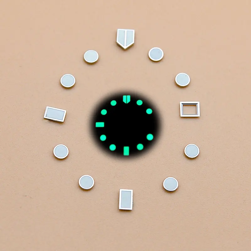 Green Luminous Watch Dial Hour Indices Markers Seiko SKX007 6105