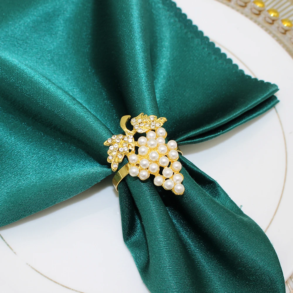 Grape Napkin Ring Wedding Napkin Holder Ring Gold Buckle For Holiday Parties Daily Family Gathering Table Decor HWP02