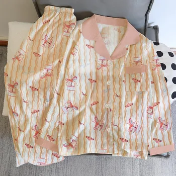 رسالة القط طباعة Y2K الفرنسية الجمالية قطعتين مجموعة المتسكعون خمر موضة التلبيب الرقبة المرأة منامة جديد الخريف منامة مجموعة 4