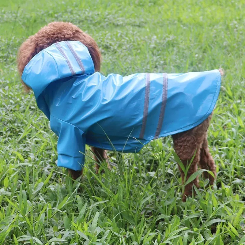 Pets Dog Clothes Hooded Raincoats Reflective Strip Dogs Rain Coat Waterproof Jackets Outdoor Clothes Dogs Raincoat Accessories