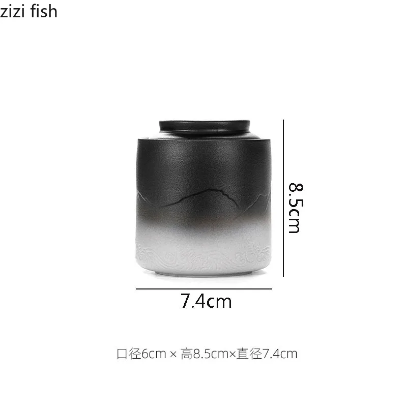 크리 에이 티브 세라믹 차 캐디 티 테이블 데스크탑 방습 봉인 된 캔 차 보관 캔 캔디 캔 차 상자 홈 스토리지 컨테이너