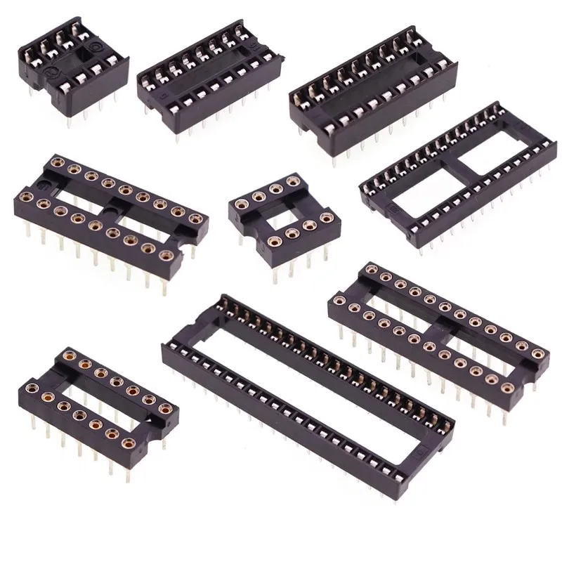 10PCS IC Sockets Narrow Wide 6p 8 14 16 18 20p 24 28 40 Pin DIP Socket Chips Base DIP6 DIP8 DIP14 DIP16 DIP18 DIP20 DIP28 DIP40 ic sockets