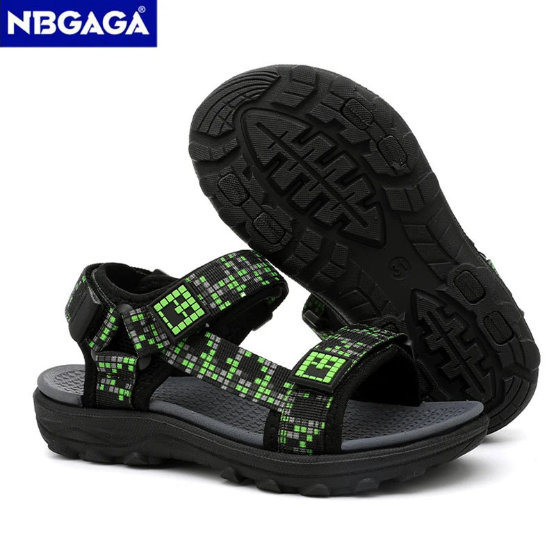 어린이 캐주얼 플랫 샌들 소년 여름 해변 신발 통기성 오픈 발가락 미끄럼 방지 어린이 워킹 신발