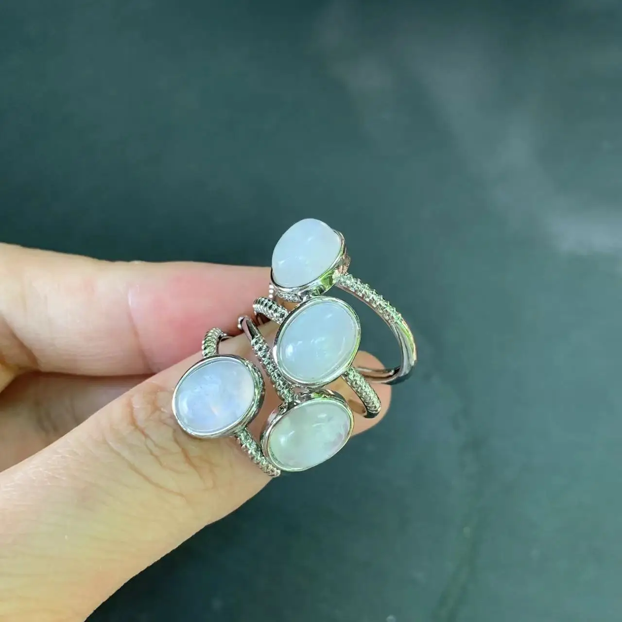 MM Natural MOONSTONE Ring Adjustable Female Ring Jewelry for Women Gift Wholesale High Quality Vintage Fine