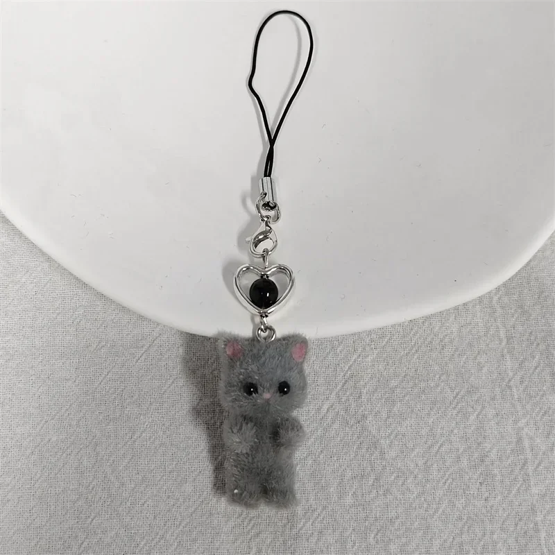 Portachiavi Gatto Bianco Kawaii Con Cuore - Decorazione Auto Y2K, Ciondolo Per Donne E Ragazze, Regalo Per Amanti Dei Gatti