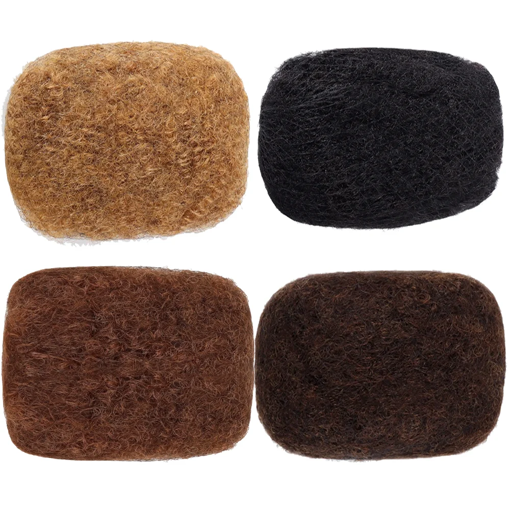 30g-8inch Afro Kinky Bulk Human Hair Medium Brown 4# Tight Kinky Bulk Afro Hair Ideal for Making or Repairing Permanent 8 Inch