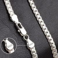 18K Gold/925 Sterling Silver 6mm Full Sideways Necklace 8/18/20/24 Inch Chain For Woman Men Fashion Wedding Engagement Jewelry 3