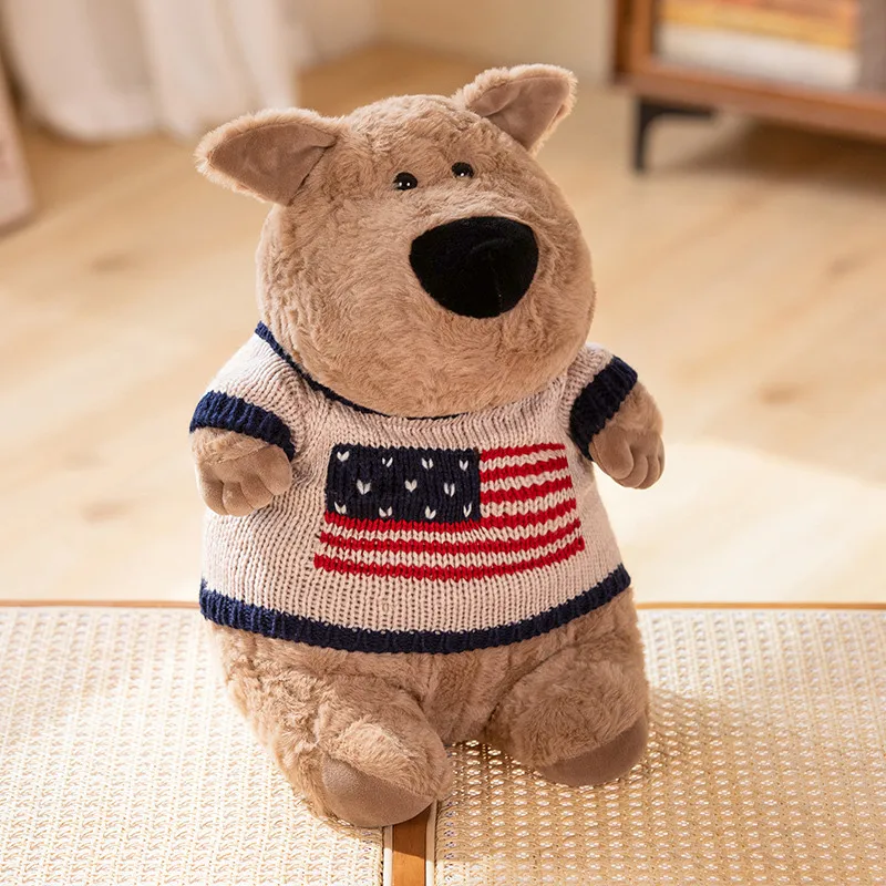 thumbnail image 1 of Peluche de perro de peluche para niños y niñas, suéter clásico de 40cm, peluches Kawaii de nariz grande, almohada de peluche suave, regalos para amantes, 1 of 5
